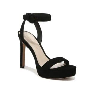 Veronica Beard Darcelle Ankle Strap Stiletto Sandal in Black Suede size 7.5